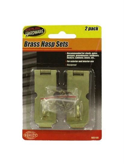 Picture of 2 Pack brass hasp set with screws (Available in a pack of 24)