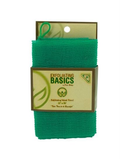Picture of Green exfoliating wash towel 12 inch x 36 inch (Available in a pack of 24)