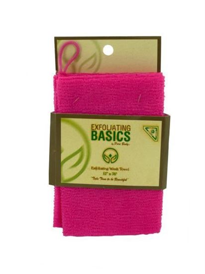 Picture of Pink exfoliating wash towel 12 inch x 36 inch (Available in a pack of 16)
