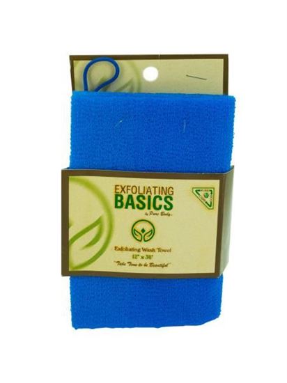 Picture of Blue exfoliating wash towel 12 inch x 36 inch (Available in a pack of 24)