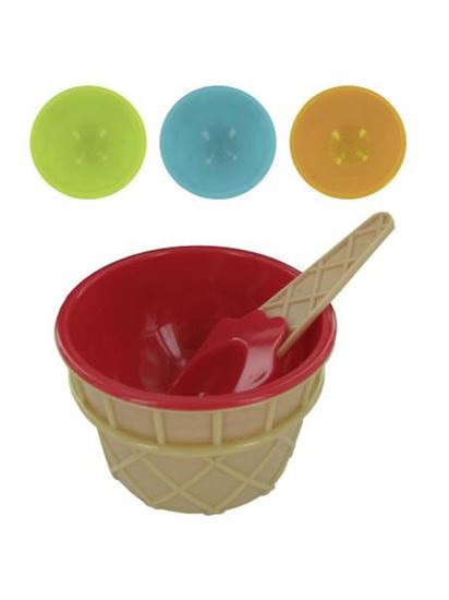 Picture of Ice cream bowl and matching spoon set (Available in a pack of 24)