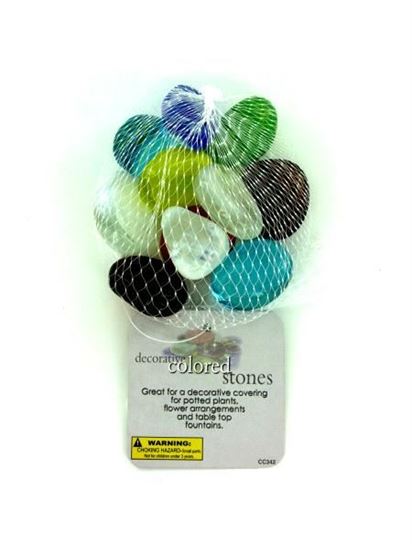 Picture of Decorative colored stones, mesh bag in assorted colors (Available in a pack of 24)