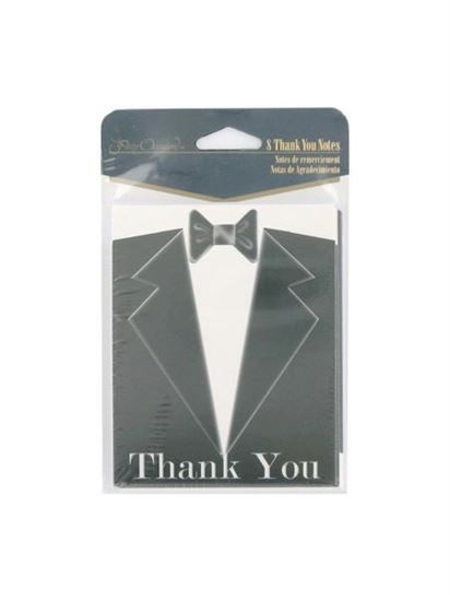 Picture of Black tie thank you notes, set of 8 (Available in a pack of 24)