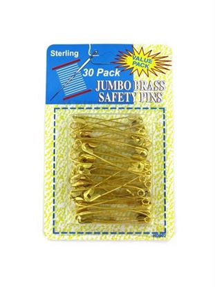 Picture of Jumbo brass safety pins (Available in a pack of 24)