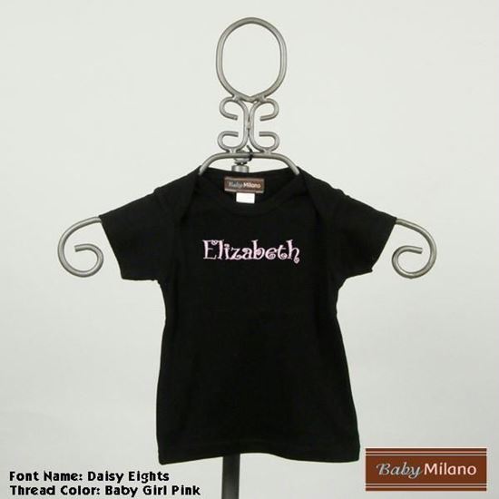 Picture of Personalized Black Baby Shirt with Name by Baby Milano