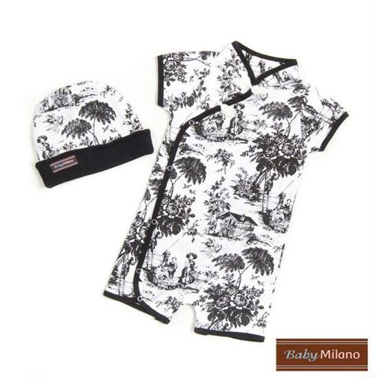 Picture of Black Toile- 2pc Baby Gift Set