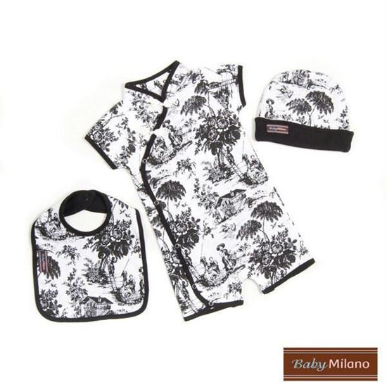 Picture of New Baby Gift Set - 3pc Black Toile