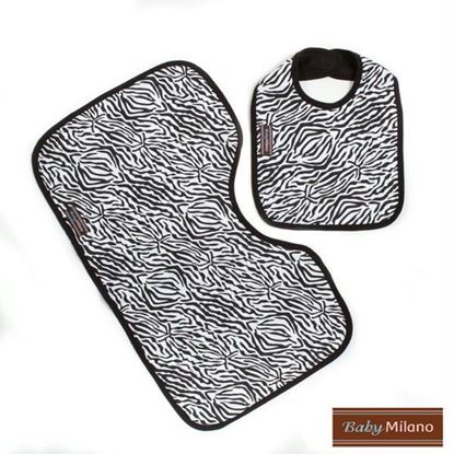 Picture of Bib & Burp Cloth Set - Zebra Print