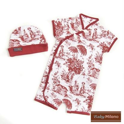 Picture of Burgundy Toile- 2pc Baby Gift Set