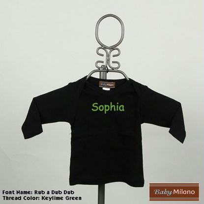 Picture of Personalized Black Long Sleeve Baby Shirt with Name by Baby Milano