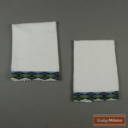 Picture of Baby Burp Cloths 2- Pack Blue Argyle