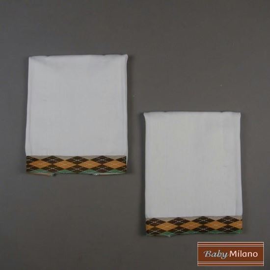Picture of Baby Burp Cloths 2- Pack Brown Argyle