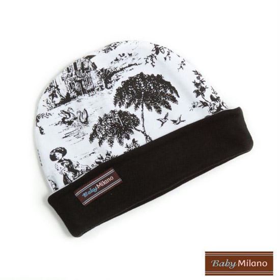 Picture of Baby Beanie Hat - Black Toile