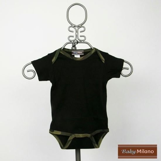 Picture of Camo Onesie by Baby Milano - Black with Green Camo Trim