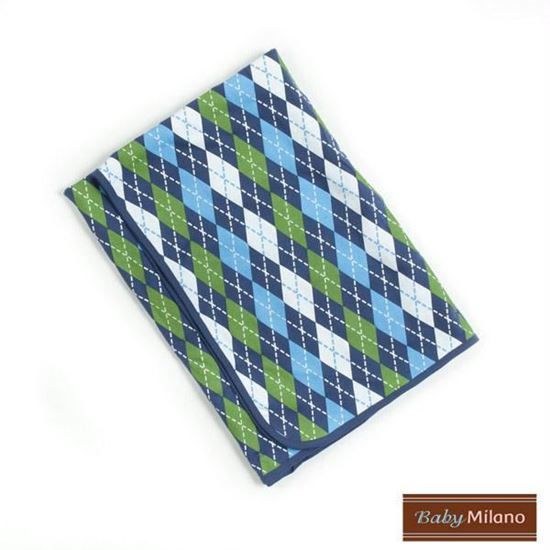 Picture of Argyle Baby Blanket - Blue