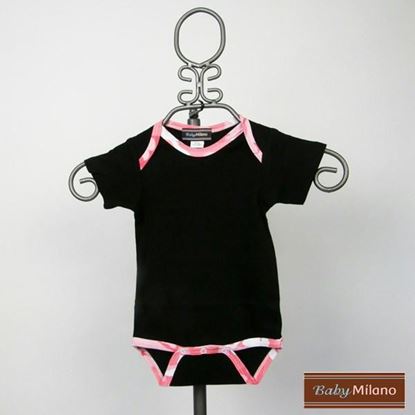 Picture of Camo Onesie by Baby Milano - Black with Pink Camo Trim