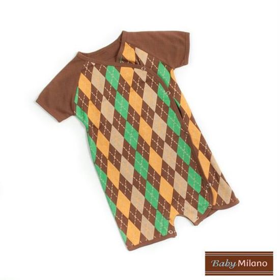 Picture of Brown Argyle Baby Romper