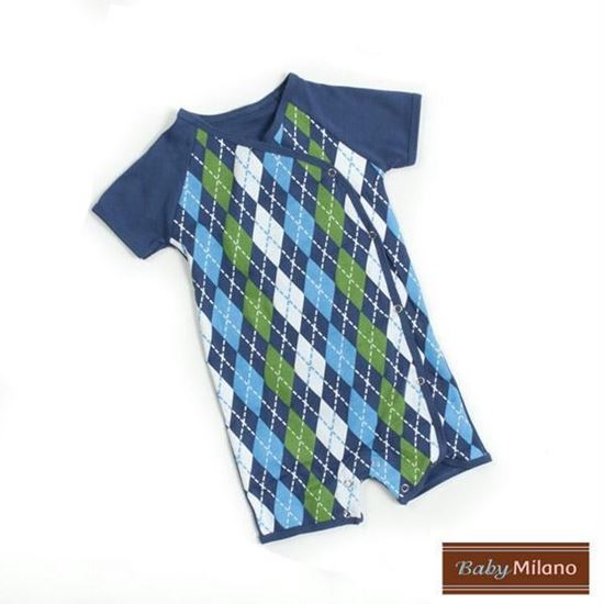 Picture of Blue Argyle Baby Romper