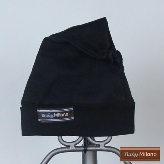 Picture of Black Knotted Baby Beanie Hat by Baby Milano