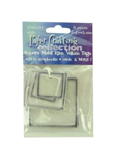 Picture of White vellum tags with metal rim, pack of 6 (Available in a pack of 30)