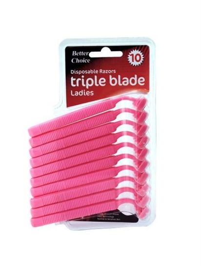 Picture of 10 pack ladie's disposable triple blade razors (Available in a pack of 12)