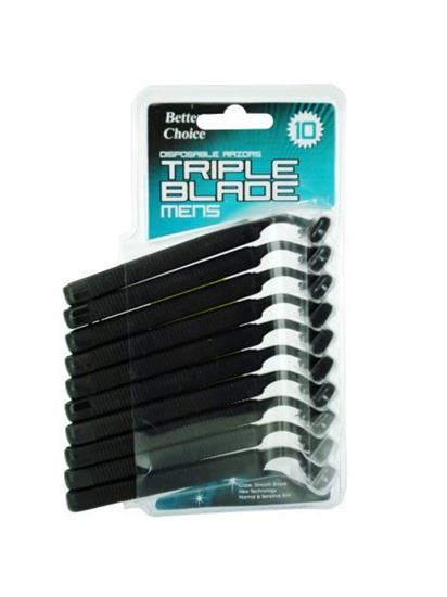 Picture of 10 pack men's disposable triple blade razors (Available in a pack of 12)